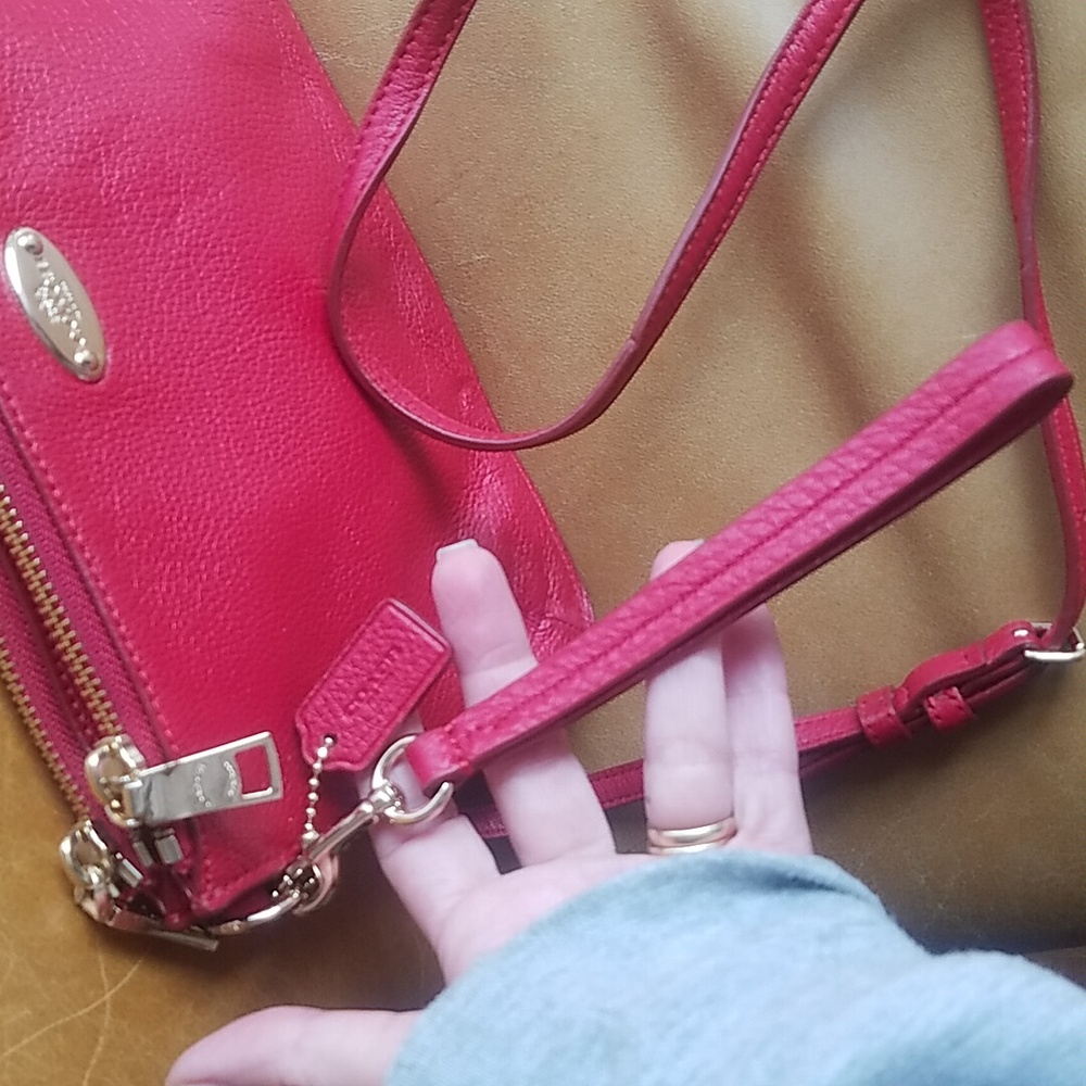 Coach Lyla Red Pebbled Leather Crossbody Bag - Picture 4 of 13
